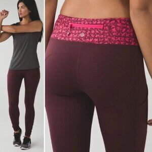 Lululemon Speed Tight IV *Brushed Bordeaux Drama / Mountain Peaks Bon Bon Bordea
